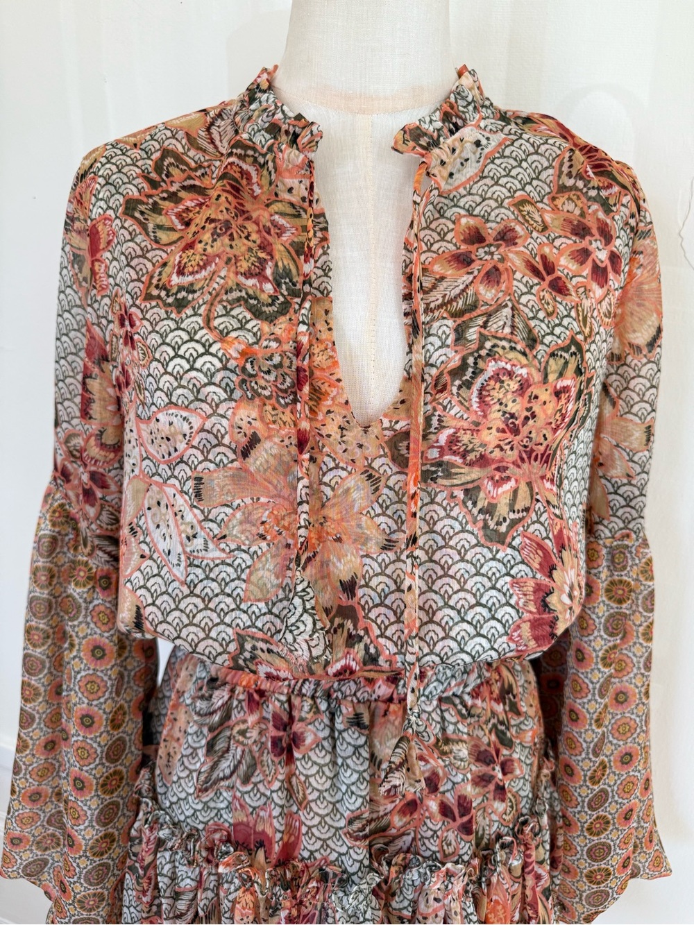 MISA LA Elisabetta Boho Floral Mini Dress XS - Picture 4 of 6